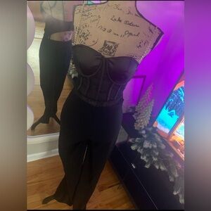 Fashion Nova Black Bustier Jumpsuit